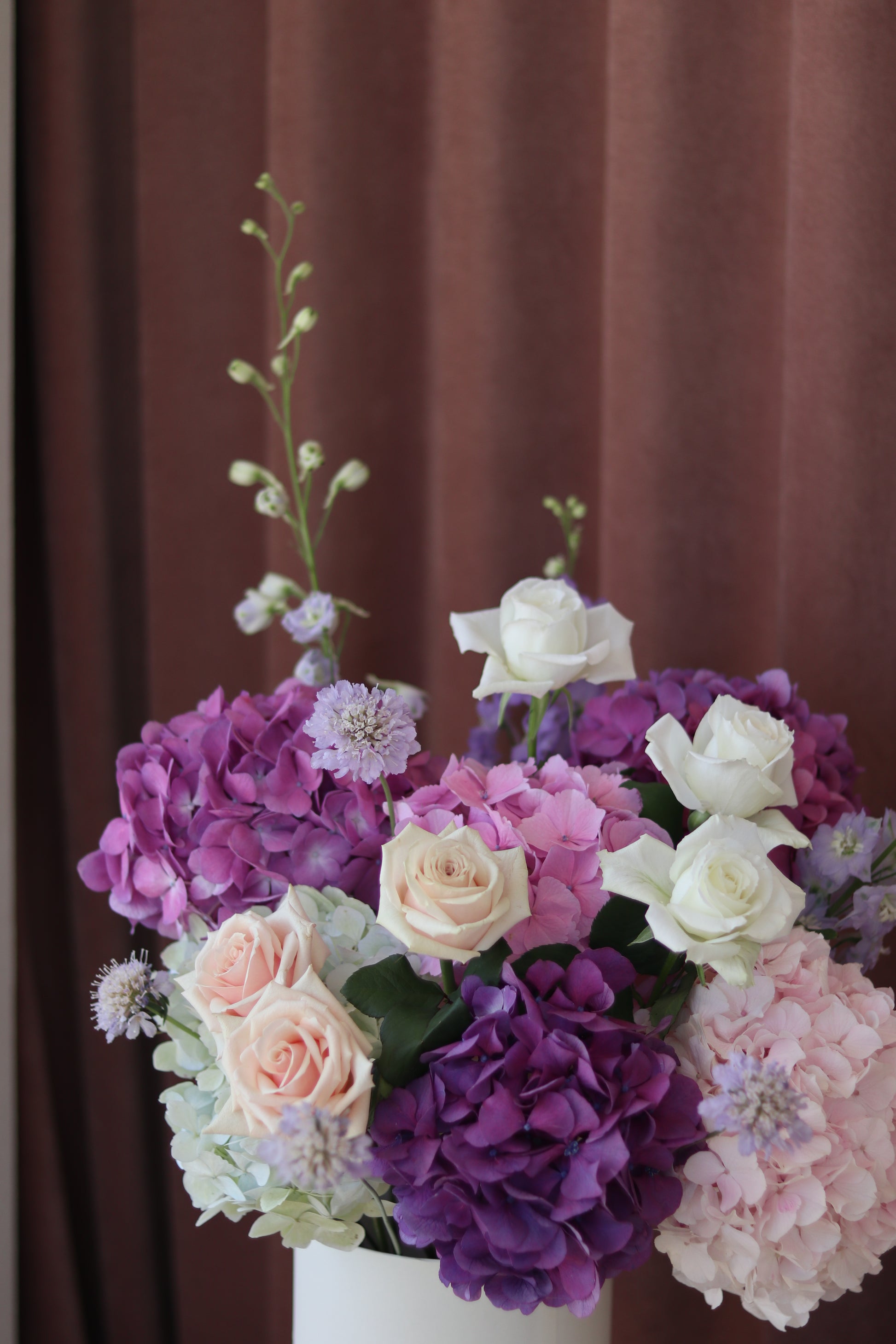 Pink Garden soft pink flower arrangement with layered blooms and gentle movement