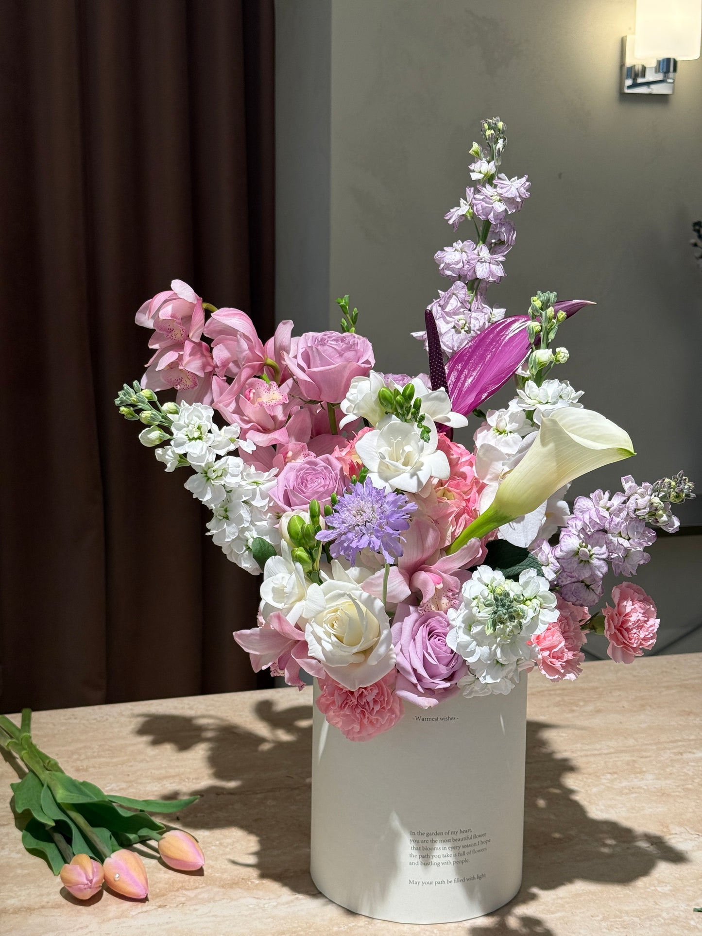Lavender Cymbidium——Luxury Orchids Bucket| Birthday Gift| Anniversary Bouquet